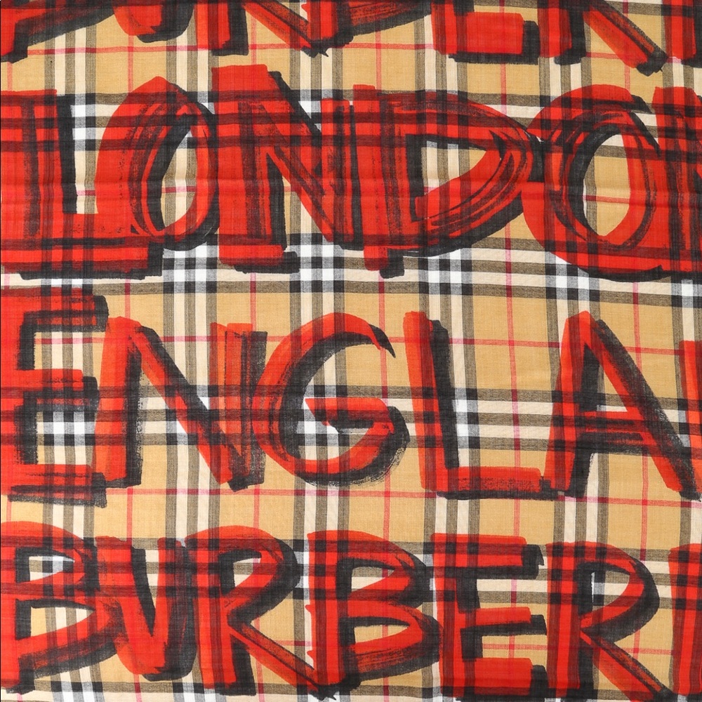 LAST WEEK:AUTHENTIC Burberry graffiti print scarf